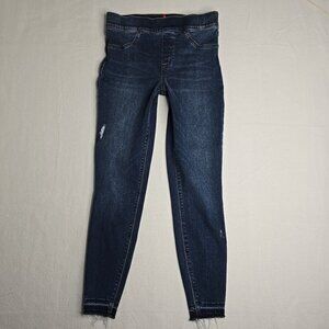 Spanx Jeans Distressed Blue Ankle Skinny High Rise‎ Stretch Shaping Denim Medium